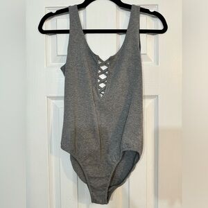 Grey forever 21 bodysuit
